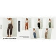 thumbnail image 6 of PUWEI Women's Wide Leg Pants Baggy Elastic Waisted Palazzo Harem Trousers with Pockets, 6 of 7