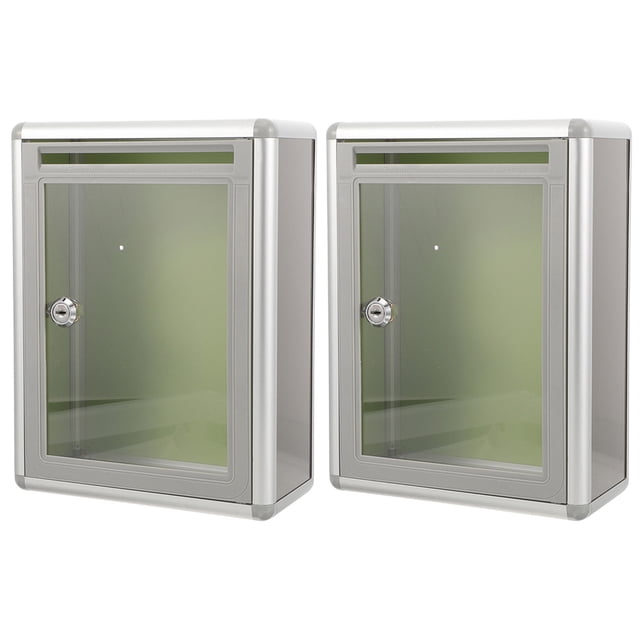 Minkissy 2Pcs Complaint Box Acrylic Grey Secure for Office Use Outdoor