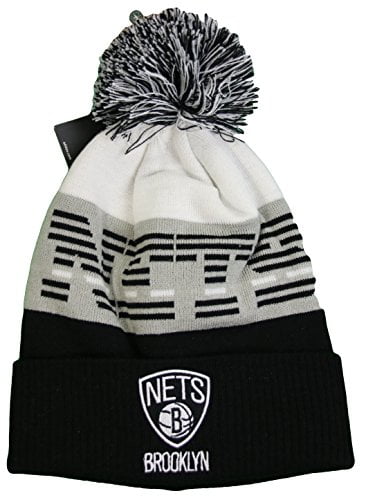 Mitchell and Ness Brooklyn Nets Men's Pom Knit Beanie Hat by Nba