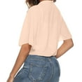 thumbnail image 7 of CIENVNSTG Women's Chiffon Cropped Bolero Sheer Shrugs Lightweight Short Bolero Cardigan Trendy 2026 Summer Tops Beige M, 7 of 7