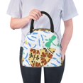 thumbnail image 2 of YFYANG Sac à Lunch Portable Imperméable Isolé, Sac Isotherme Réutilisable à Texture Géométrique / Sac de Pique-Nique pour Adultes Adolescents, 2 of 6
