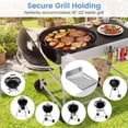 thumbnail image 3 of Resenkos Foldable Food Prep Station with Lockable Wheels & Storage Shelf, Movable Grill Table Fits 18/22 Inch Weber Kettle for Camping, BBQ, Silver, 3 of 7