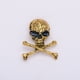 thumbnail image 4 of Qarigey Broche de calavera de estilo Punk, broches encantadores de tibias cruzadas para mujer, bisutería de moda para el Día de San Valentín, Pascua, Accesorios de disfraces Oro Qarigey  AP004648-02, 4 of 6