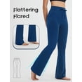 thumbnail image 4 of BALEAF Womens Flare Yoga Pants with Pockets Drawstring Flared Leggings Tummy Control High Waist Bell Bottom Navy Blue XS, 4 of 7