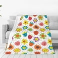 thumbnail image 4 of Salouo Cartoon Flowers Print Bed Blankets,Flannel Blanket Comfortable Air Conditioning Blanket Lightweight Blanket for Sofa Bed Travel & Couch -50"x40", 4 of 8