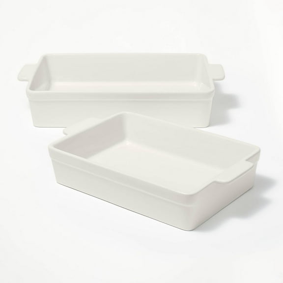 2pc Stoneware Rectangle Baking Dish Set