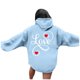 thumbnail image 1 of WILLBEST Sudaderas de Mujer Ladies Fashion Casual Valentine'S Day Printed Hoodie Sweatshirt Printed Hoodie Loose Hoodie 1650 XX-Grande, 1 of 4