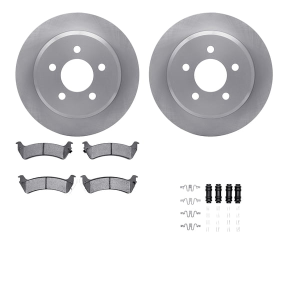 Dynamic Friction Company Rear Brake Rotors with 5000 Advanced Brake Pads includes Hardware 6512-42169