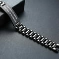 thumbnail image 5 of Vnox Men's Jewelry Watch Link Personalized Black Bracelet for Father's Day Gift, 5 of 7