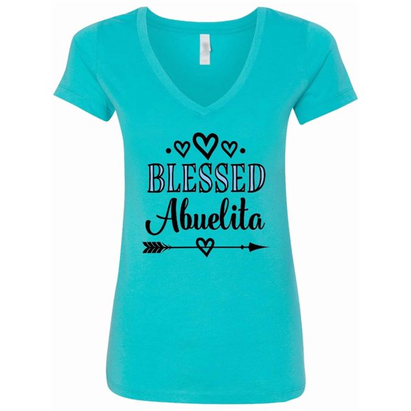 Inktastic Abuela Blessed Abuelita Women's V-Neck T-Shirt