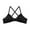 Black, variant on Women's Ribbed Cotton Bralette Wireless, Beautiful Back Crop Top, Solid Color Threaded Underwear, Soft Breathable Sleep Yoga Tank Top Removable Pads