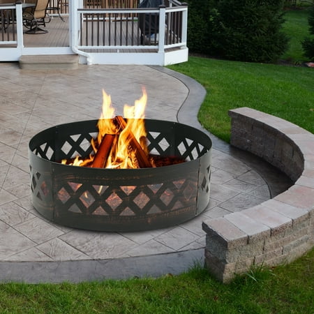 37 Inch Diameter Steel Fire Pit Campfire Ring Heavy Duty In Ground