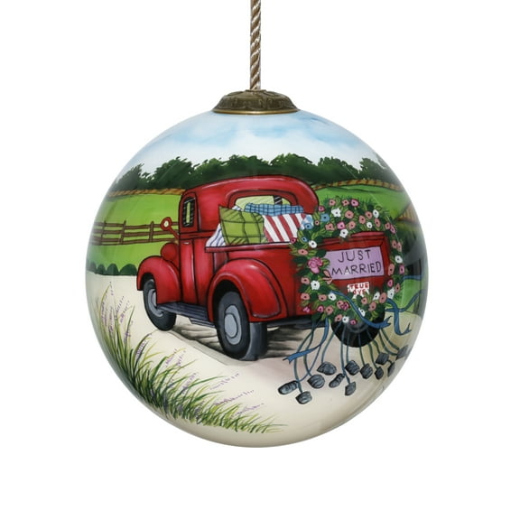 Inner Beauty Wedding Car Hand Painted Glass Ornament, Wedding Décor
