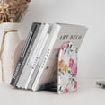 thumbnail image 6 of Lsque Colorful Flowers Printed Wood Bookends,Non-Skid Bookend for Shelves,Heavy Duty Support Bookends,Non-Slip Foam Pads for Office, Home, and Library,1 Pair, 6 of 8