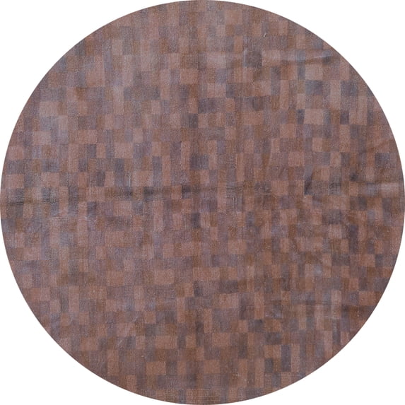 Ahgly Company Machine Washable Indoor Round Persian Turquoise Blue Traditional Area Rugs, 5' Round