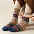 thumbnail image 2 of Maplenight 4 Pairs Cotton Socks for Women Thick Wool Soft Warm Cozy Vintage Crew Socks Boot Sock, 2 of 4