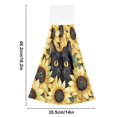thumbnail image 3 of Wobogo Sunflower Cat Hand Towel Set of 2 Absorbent for Kitchen and Bathroom With Velcro Hanging Loop 18.2×14in, 3 of 7