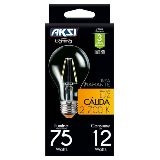 Foco Led Filamento A19 12W Luz Cálida