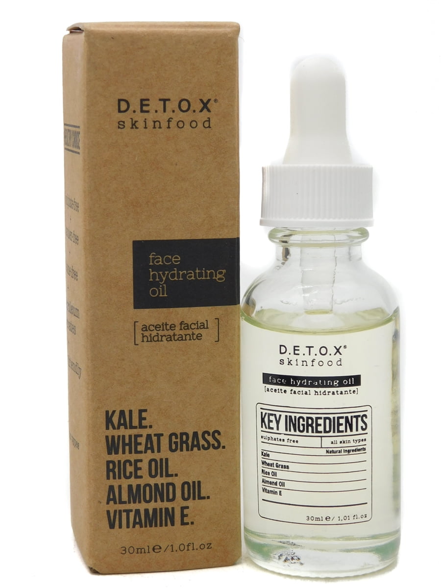 DETOX Skinfood Face Hydrating Oil. Kale, Wheat Grass, Rice Oil, Almond Vitamin E 1 fl oz - Walmart.com