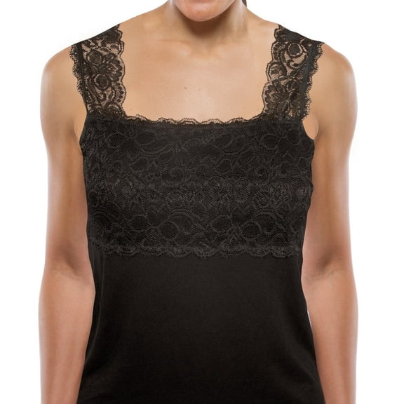 Teri Lace Layering Camisole, Black M, Style 1506