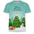 thumbnail image 1 of Camiseta de manga corta con cuello redondo para hombre y mujer, camisa informal con estampado 3D de Hip Hop, tendencia festiva de Carnaval y Navidad, Feliz Año Nuevo, 1 of 4
