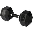 thumbnail image 1 of PRISP Rubber Encased Hex Dumbbell - Cast Iron Hand Weight for Home Gym, Exercise and Fitness with Rubber Grip; Sold Individually, 1 of 8
