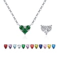 thumbnail image 1 of Heshpaws 925 collar en forma de corazón de plata esterlina, collar colgante de plata esterlina de Zirconia 5a de doble cara, regalo de Navidad para el aniversario de la mujer, con caja de regalo, 1 of 1