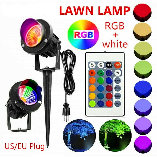 Bling Mi-Light 9W RGB+CCT Outdoor LED Garden Spotlight DC24V 16 Million Colors Changing and Kelvin 2700-6500k Full Dimmable Works with 8-Zone RGB-CCT Remote Or Touch Panel OR APP 