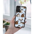 thumbnail image 5 of WIRESTER Shockproof Soft Rubber Cover Case for Samsung Galaxy A13 5G 6.5" 2021, Brindle Brown English Bulldog Funny Playful Postures On Light Blue Background, 5 of 5