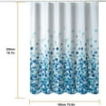thumbnail image 2 of Cortina de ducha impermeable, cortinas de ducha de poliéster lavables a máquina, cortina de baño de 180 x 200 cm para baño, 12 ganchos, patrón de pétalos azules, 2 of 5