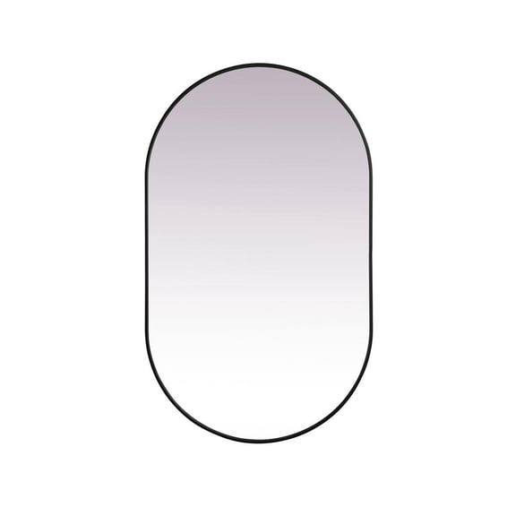 Elegant Decor Metal Frame Oval Mirror 36x60 Inch in Black