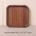 thumbnail image 2 of Large Table Tray Wooden Solid Serving Tray, Black Walnut Wooden Tableware Round Cake Tray Dessert Serving Tray Kitchen Utensils, 2 of 3