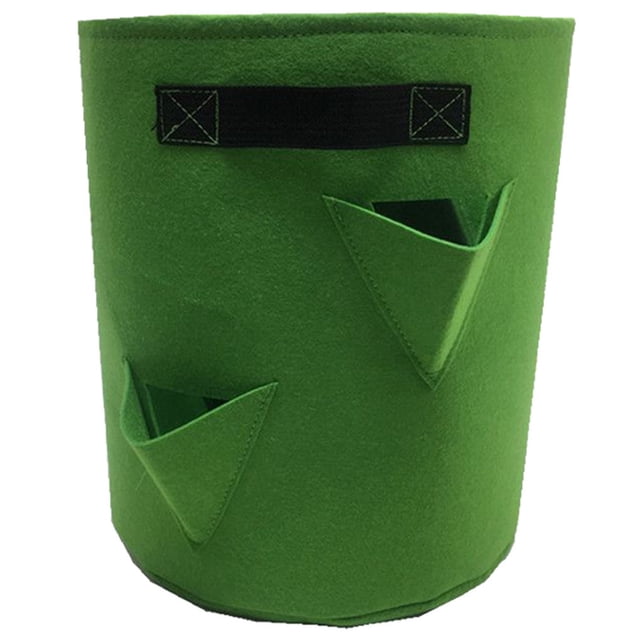 Bolsa de cultivo de plantas de fresa, jardín de la casa, portátil, flor de patata, maceta, maceta, verde, 30x35cm, 6 agujeros Vogacara HA6255-02B