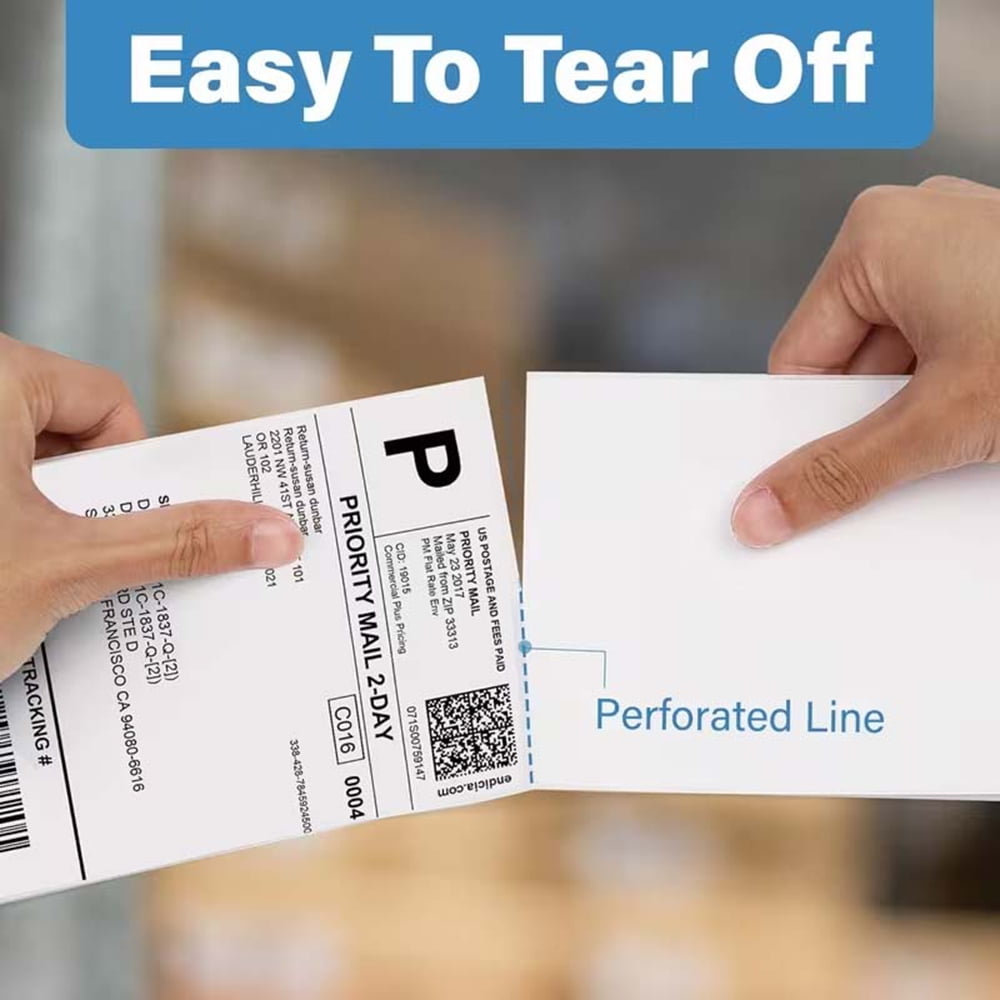 4" x 6" Thermal Shipping Labels – 10000 Fanfold Perforated Labels for Packages, Ultra-Strong Adhesive