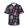 thumbnail image 2 of Xecao Roses Flowers print Hawaiian shirt - a stylish short-sleeve button-down for men, perfect for casual beach and tropical outings., 2 of 9