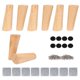 thumbnail image 1 of 8 patas redondas de madera para muebles de 150 mm, con tornillos, almohadillas para los pies y placa de montaje, 1 of 5