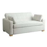 Serta Monroe Modern Convertible Sofa with Queen Size Sleeper, Oyster Woven Fabric