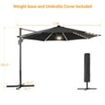thumbnail image 3 of FLAME&SHADE 11 ft LED Patio Cantilever Umbrella Outdoor Aluminum Offset Hanging Rotation with Solar Lights,Black, 3 of 7
