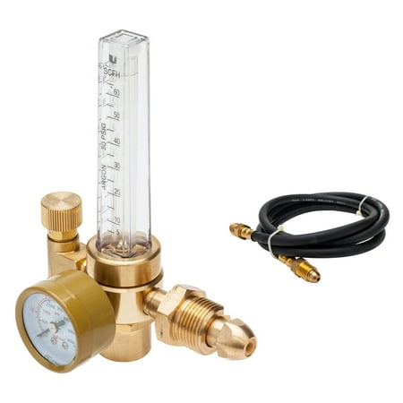 Hose Flow Meter - UBesGoo Argon Mig Tig Flow Meter Regulator with Gas Hose, For Gas Welding Weld Machine, 5 - 60 CFH 0 -3500 PSI