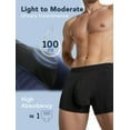 thumbnail image 3 of TIICHOO Mens Incontinence Underwear Washable Soft Cotton Men's Urinary Leakproof Underwear 5 Pack(Large, 2 Black/2 Navy Blue/Burgundy), 3 of 7