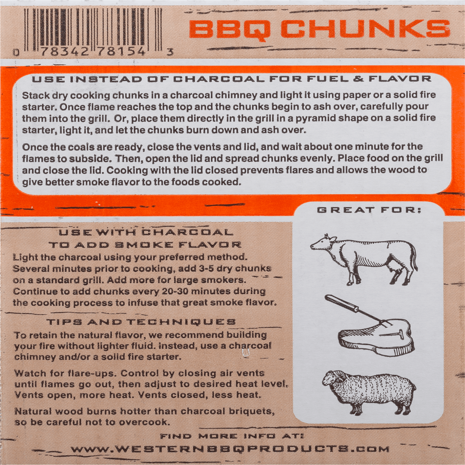 Western 500 CU in Mesquite Smoking Wood Chunk Box CS
