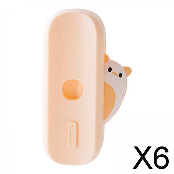 5 Soportes para Cepillos de Dientes Eléctricos, Almacenamiento Magnético con Succión para El Hogar, Baño, Familia, Color Naranja 6 piezas