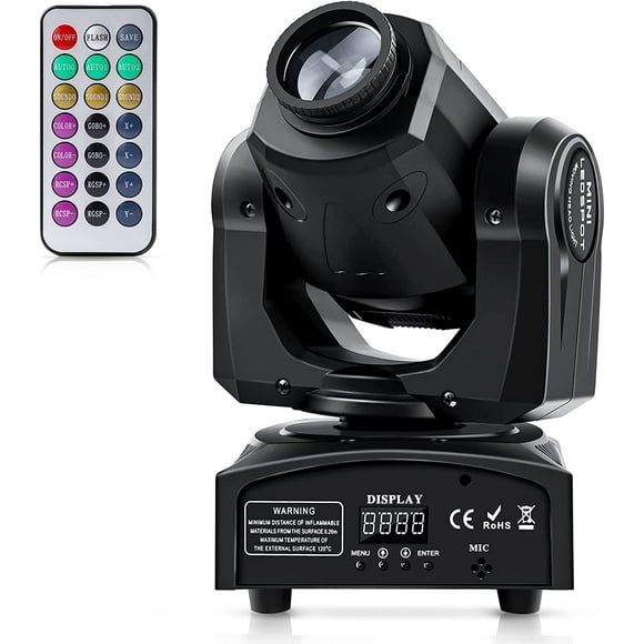 U`King 50W LED Moving Head Light with Remote 8 GOBO 8 Pattern Spotlight by DMX Controlled 11 Channel for Disco Club Party Stage Lighting Shows