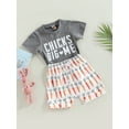 thumbnail image 3 of Bagilaanoe 2pcs Toddler Baby Girls Short Pants Set Letter Print Short Sleeve T-Shirts Tops + Shorts 6M 12M 18M 24M 3T Kids Casual Summer Outfits, 3 of 9