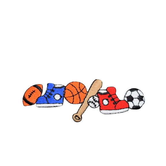 Sports Balls Strip - Iron on Applique/Embroidered Patch