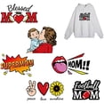thumbnail image 2 of 6 Styles Mom Iron-on Heat Transfer Stickers Blessed Mom Iron On Patches Washable Heat Transfer Stickers Baby Shower Clothes Patch DIY Clothes for Mother's Day Birthday Gifts, 2 of 8