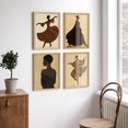 thumbnail image 2 of Framed Print Wall Art Set of 4 - Dancing Poster Art - 4 Pieces Women Portrait Modern Wall Decor for Living Room - 12"x16"x4 NATURAL, 2 of 7