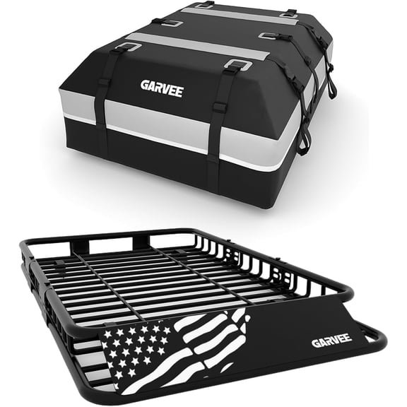GARVEE Roof Rack Cargo Basket,64"x39"x6" Universal Rooftop Cargo Carrier Basket with Luggage Bag for Suvs,Trucks,Vehicles