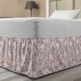 thumbnail image 1 of Jacobean Bed Skirt, Illustration of a Natural Floral and Leafy Branches Repeating Pattern, Elastic Bedskirt Dust Ruffle Wrap Around for Bedding Decor, 4 Sizes, Pale Mauve Multicolor, by Ambesonne, 1 of 2
