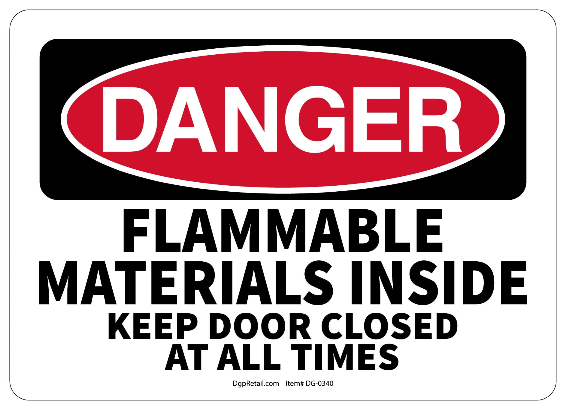Flammable Vinyl Decal Sticker DANGER Safety Label 3.5x5 Cabinet Chemical 